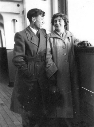 1954 Tony & Julia on Isle of Wight ferry