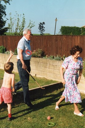 Action Photo of Megan and Dennis, May 1990