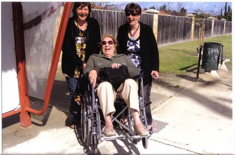 Lynn and Elaine taking good care of mum