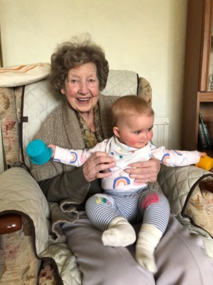 With Sophie B, her 3rd Great Grandchild 2017
