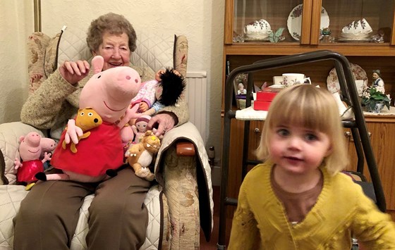 Sophie sharing her gang with Gran-Gran 