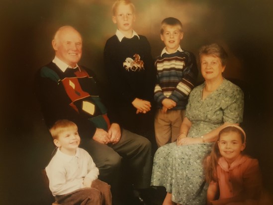 Una & Ed with grandchildren Paul, Gareth, Mark & Carys 