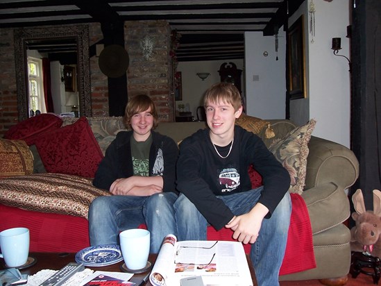 Tom & Nick at Forge Cottage 2008 not long after Maddie was born.