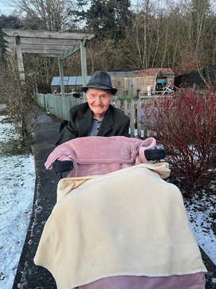 Dad enjoying the pre-Christmas snow 