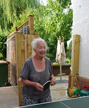 Joan playing table-tennis! July 2013