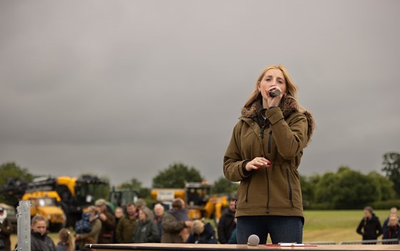 Annabel singing at Len's farming family day