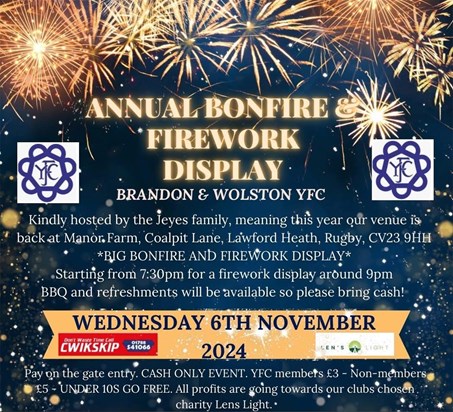 Fireworks 6/11/24 Brandon & Wolston YFC