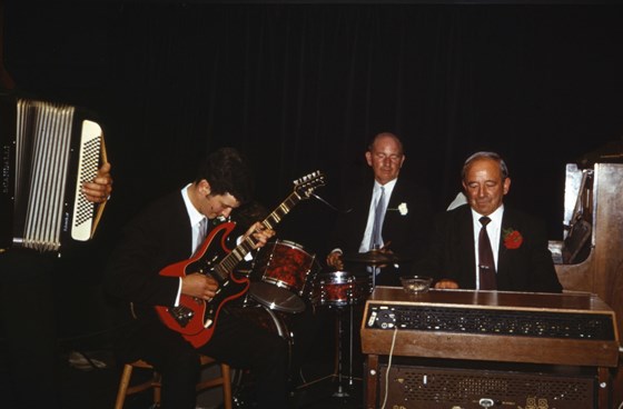 Rod and his dad jamming in the interval at his own wedding