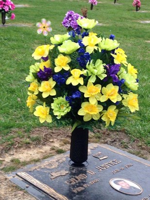 Chad's 2016 Spring flowers from me and his daddy. We miss you Chad.