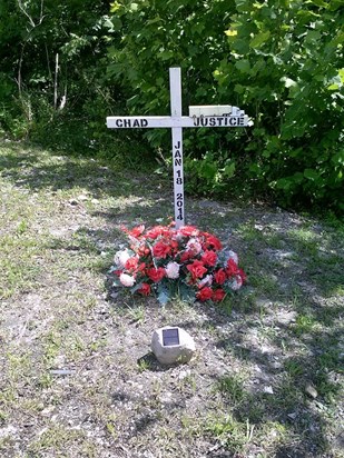 We took our Memorial Day flowers to the site where Chad died.