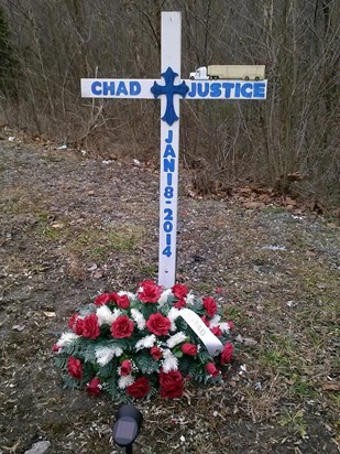 We changed your flowers beside the road today. Three years since you have been gone. We miss you Chad. <3