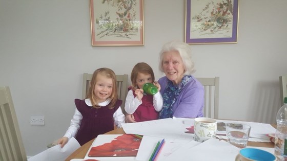 Drawing time with Nanna   Eliza and Cordelia