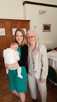 Nanna, Vicki and Cordelia at her Christening