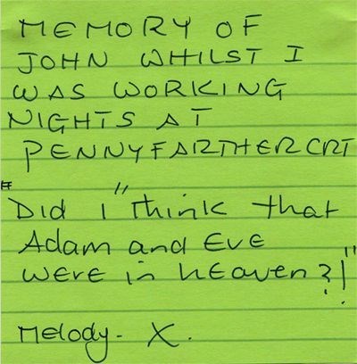 From the Memory Board at John's funeral.....