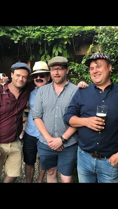 Think this was his 47th birthday, hats for everybody and the odd moustache at The Victoria, Jericho