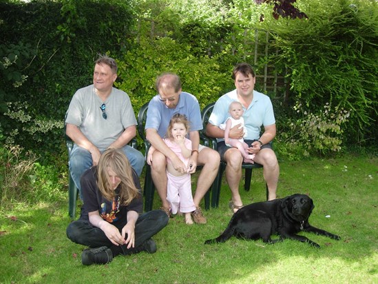 July 2007 David with Alice & Daisy, with brother-in-law Paul & nephew Alex, brother-in-law Andy  & niece Rebecca