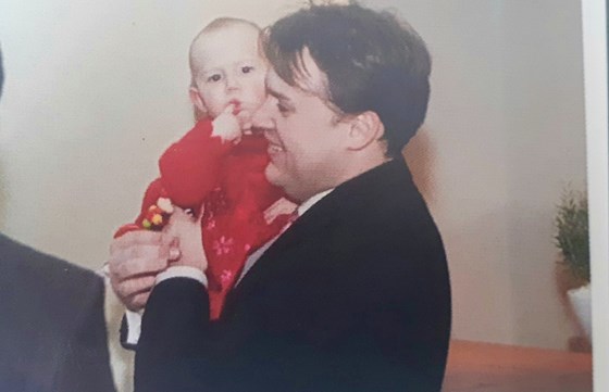 David and baby Alice - Kate's wedding