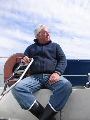 Ian at the helm,  April 2009.