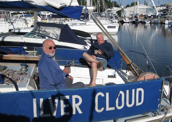 Chas and Ian, tea break on Silver Cloud.