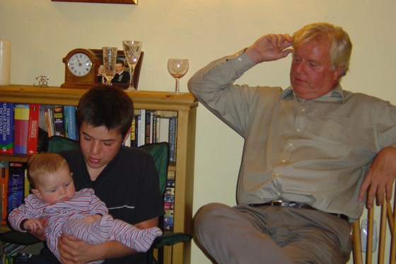 Ian with Lesley Goff's son Oli, and my baby son Arthur, 2004