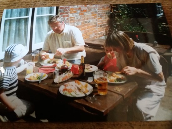 Ian enjoying a family pub lunch with us all