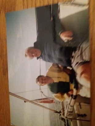 Ian and my dad on the boat 