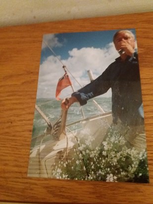 Ian steering the boat