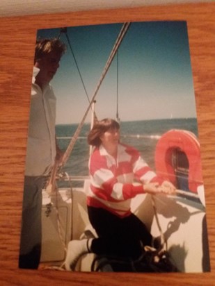 Ian and my mum on the boat 