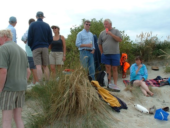 August 2003, beach barbeque in Chichester Harbour.