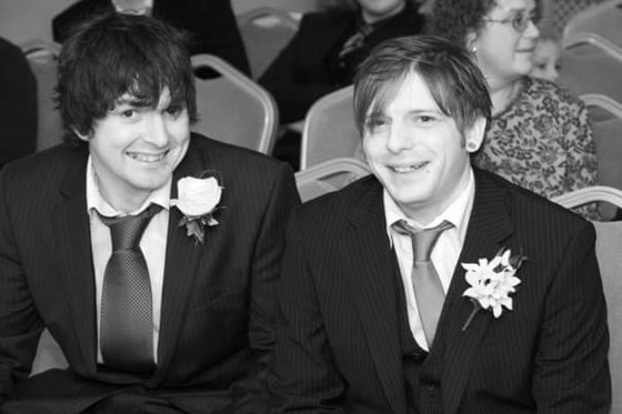 Myself and Chris on his wedding day, Stevo x 