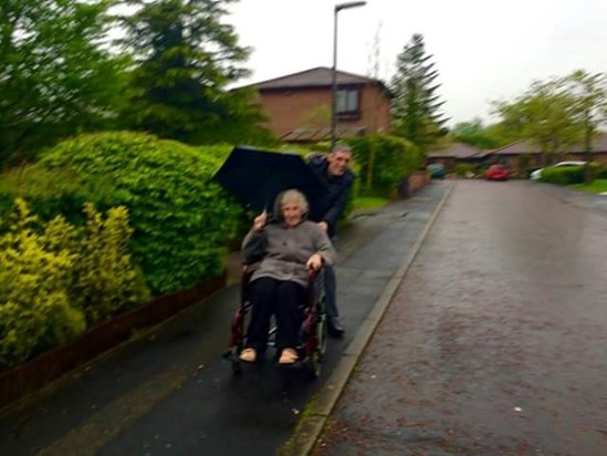 Ricky and his nana coming back from the pub