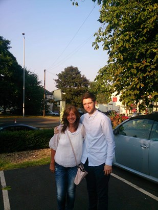 Sian with her eldest son on her birthday