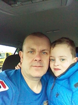 Neil and Luke waiting to go to Notts County Match