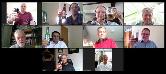 Some of Martin's friends and colleagues from RR/EDS/HP raising a toast to Martin