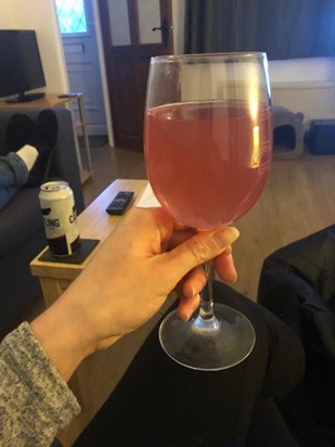 Katie - Raising a glass to celebrate Martin's life.