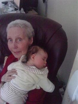 Holly snoozing on Granny