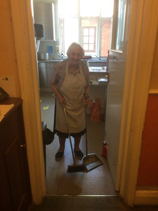 Nancy cleaning at Woodlands