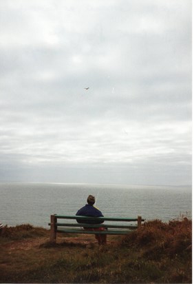 Another thing he loved. Coverack, Cornwall, flying his model plane...
