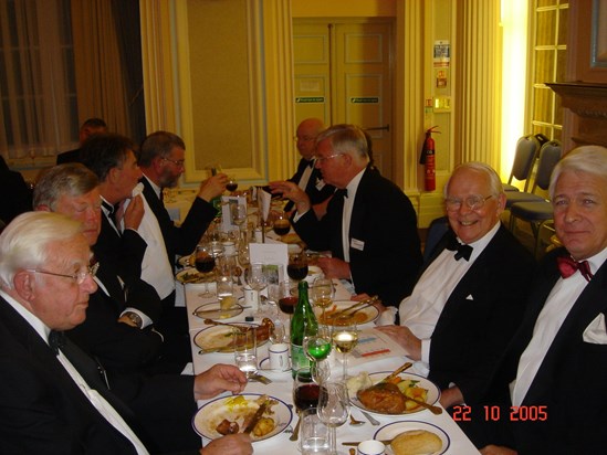 ULAS dinner 2005 Harry H, David H, Kevin Cooper, David Pike, Ron Cox, Denis T, Jim, Robin Jowett