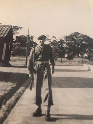 Brian doing National Service late 1950's