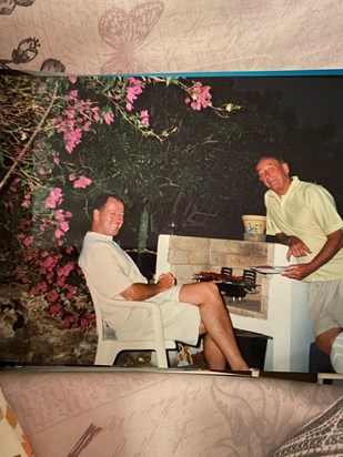 Father and son on holiday about 2000