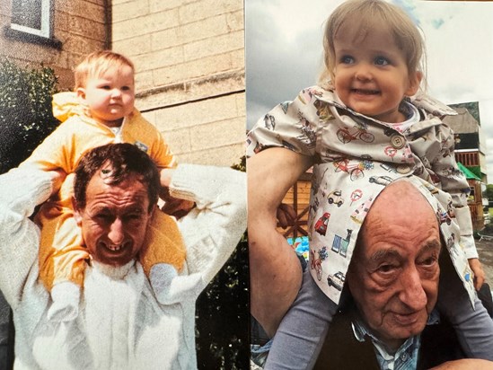 Bernard with granddaughter and great granddaughter ❤️