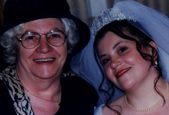 Mum on her granddaughter Amanda's wedding day 26 June 1999
