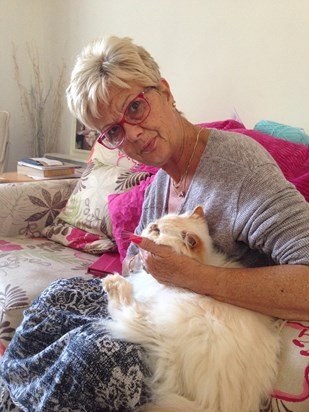 Monica with Lilah, her rescue cat