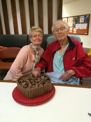 Mum & Dad celebrating 50 years of marriage in Frimley Park Hospital Restaurant - Sept 2015