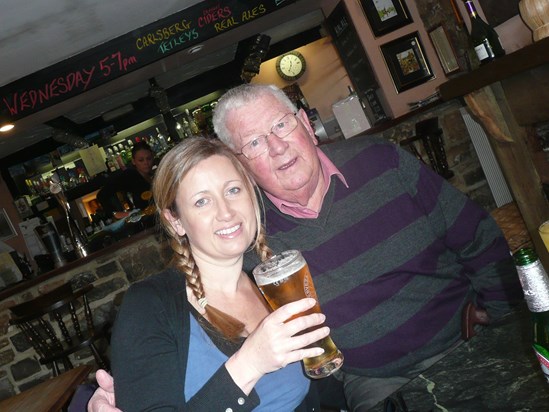 Enjoying a pint with my Dad!