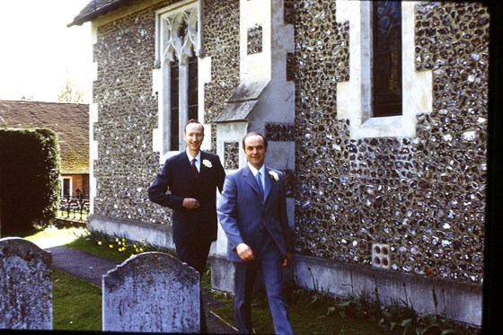 Colin & Elaine's Wedding Day - 15th April 1972: the Groom and his Best Man, David.