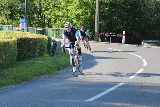 Iain completing the London to Paris cycle ride, 7th June 2015