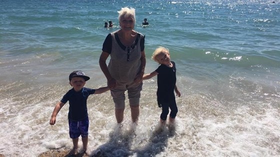 Jean with grandchildren Archie and Albie x