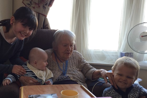 Nanny Josie and her three Great Grand Children. All our love xxx
